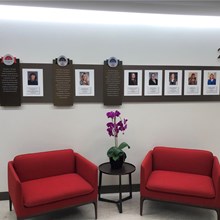 Awardees are honored in displays throughout the ACGME office space in Chicago