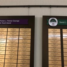 Awardees are honored in displays throughout the ACGME office space in Chicago