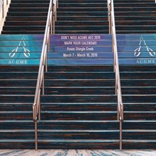 Stairs at the Rosen Shingle Creek reminded everyone to Save the Date for the 2019 ACGME Annual Educational Conference!