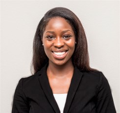 Lorene Cudjoe, co-author of the research presented in the poster "Increasing Diversity and Inclusion in Graduate Medical Education through Mentorship"