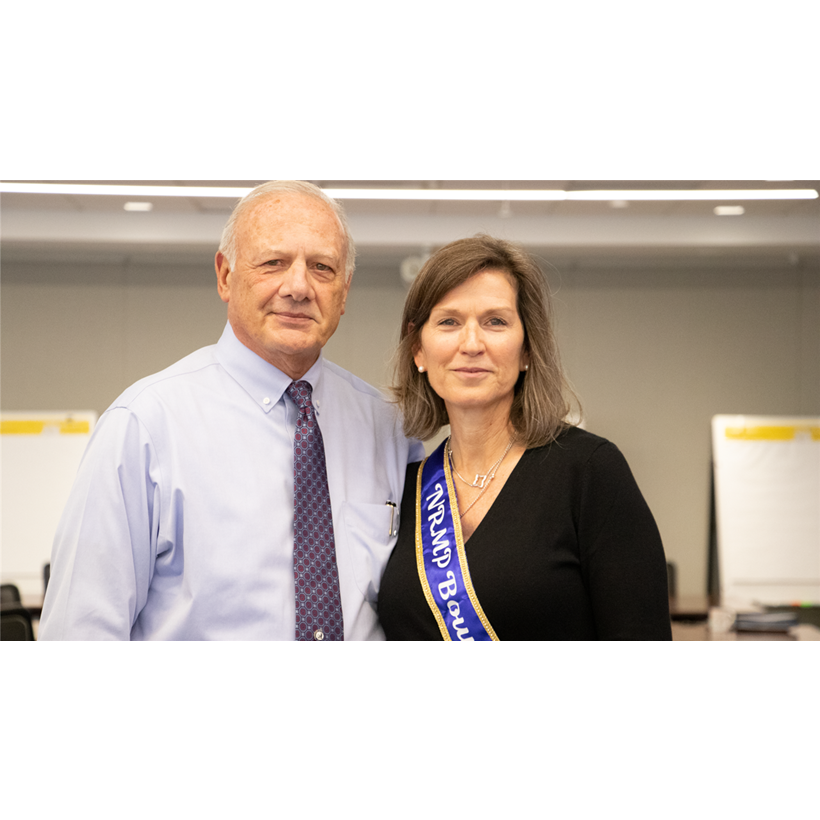 ACGME President and CEO Dr. Thomas J. Nasca and Dr. Lamb and at her ACGME goodbye party