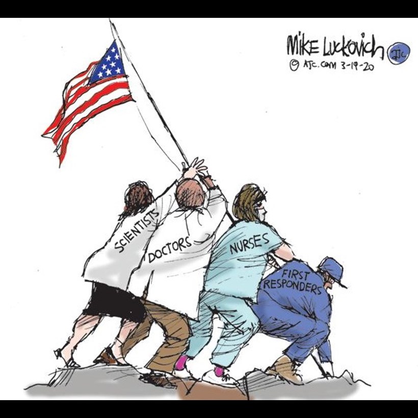 The frontlines.

Cartoon by Mike Luckovich of the Atlanta Constitution-Journal. www.ajc.com